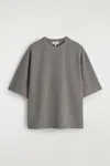 Cos Oversized Paneled Drawstring T-shirt In Brown In Brown