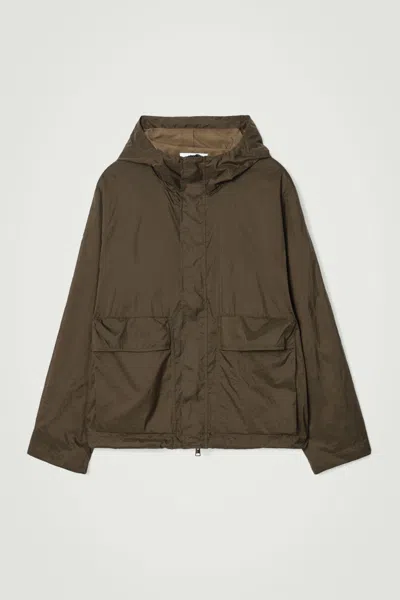 Cos Oversized Parachute Nylon Utility Jacket In Beige