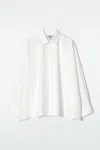 Cos Oversized Pleat-back Cotton Shirt In White