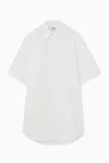 Cos Oversized Poplin Mini Shirt Dress In White
