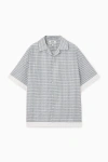 Cos Oversized Printed Short-sleeved Shirt In White