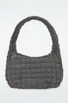 Cos Oversized Quilted Crossbody In Grey