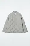 Cos Oversized Quilted Jacket In Green
