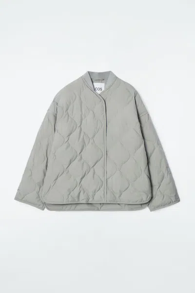 Cos Oversized Quilted Jacket In Green