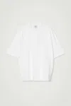 Cos Oversized Heavyweight Mock-neck T-shirt In White