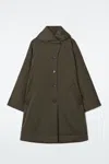 Cos Oversized Shawl-collar Padded Coat In Green