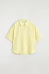 Cos Oversized Short-sleeved Linen Shirt In Yellow