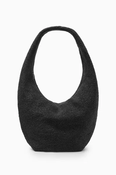 Cos Oversized Sling Bag - Raffia In Black