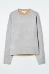 Cos Oversized Sparkly Merino Wool Jumper In Grey