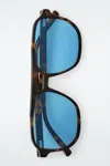 Cos Oversized Square-frame Aviator Sunglasses In Beige