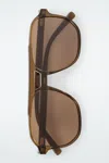 Cos Oversized Square-frame Aviator Sunglasses In Beige