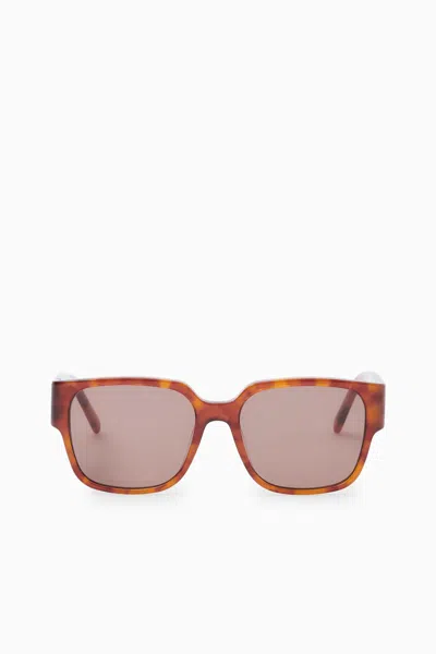 Cos Oversized Square-frame Sunglasses In Brown