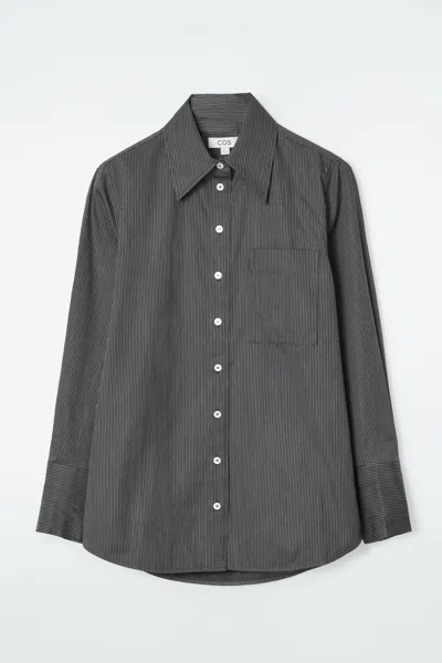 Cos Oversized Tailored Shirt In Black