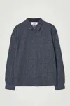 Cos Oversized Textured Cotton Overshirt In Blue In Blue