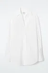 Cos Oversized Tie-waist Shirt In White