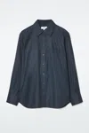 Cos Oversized Twill Shirt In Blue