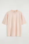 Cos Oversized Washed-jersey Mock-neck T-shirt In Orange