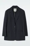 Cos Oversized Windowpane-check Blazer In Blue