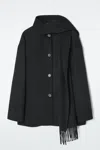 Cos Oversized Wool-blend Scarf Jacket In Black