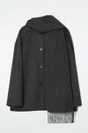 Cos Oversized Wool-blend Scarf Jacket In Grey