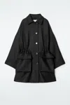 Cos Oversized Wool Workwear Coat In Black