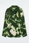 Cos Oversized Wrap Shirt In Green