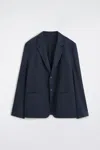 Cos Packable Single-breasted Blazer In Navy