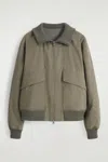 Cos Padded Cotton Flight Jacket In Sand