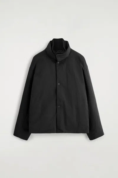 Cos Padded Funnel-neck Down Jacket In Black