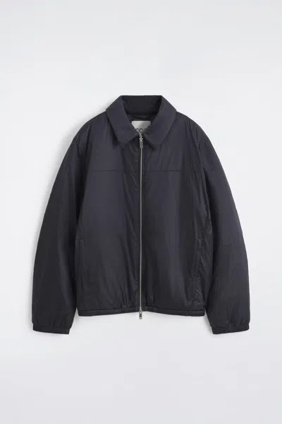 Cos Padded Nylon Zip-up Bomber Jacket In Blue