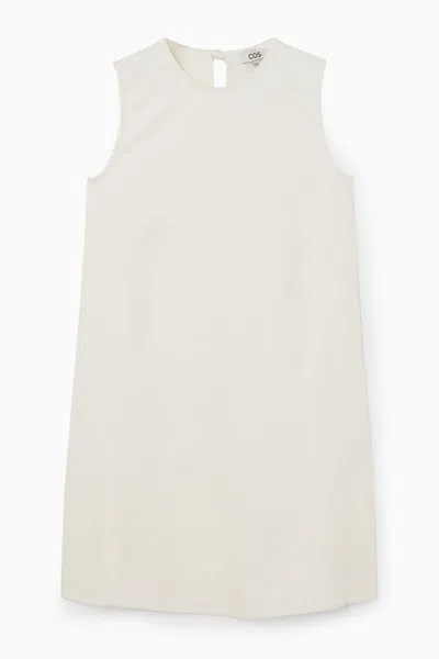 Cos Paneled Denim Shift Dress In White