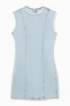 Cos Panelled Denim Mini Dress In Blue