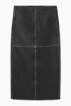 COS PANELLED LEATHER RACER MIDI SKIRT