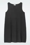 Cos Panelled Wool Shift Dress In Black