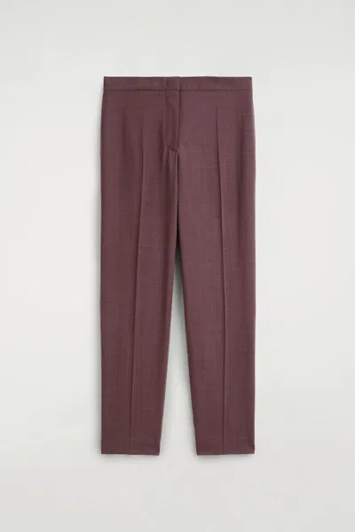 Cos Pantalon De Tailleur Droit En Laine In Brown