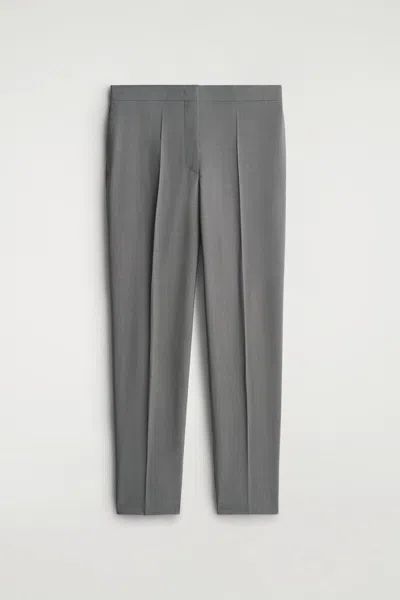 Cos Pantalon De Tailleur Droit En Laine In Gray