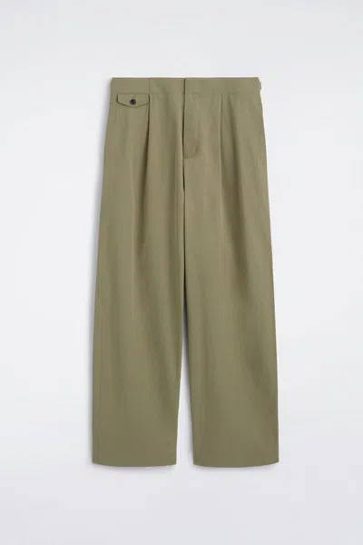Cos Pantalon Large Décontracté À Détail Poches In Green