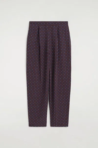 Cos Diamond-print Straight-leg Trousers In Red In Rosso