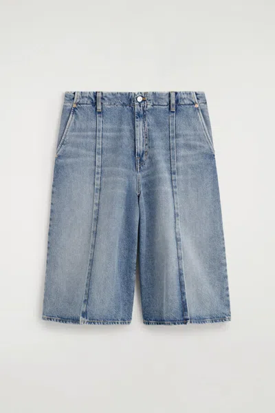 Cos Pantaloni Culotte In Denim Con Nervature In Blu