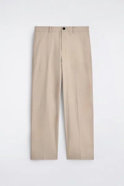 Cos Pantaloni In Cotone A Gamba Dritta In Sand