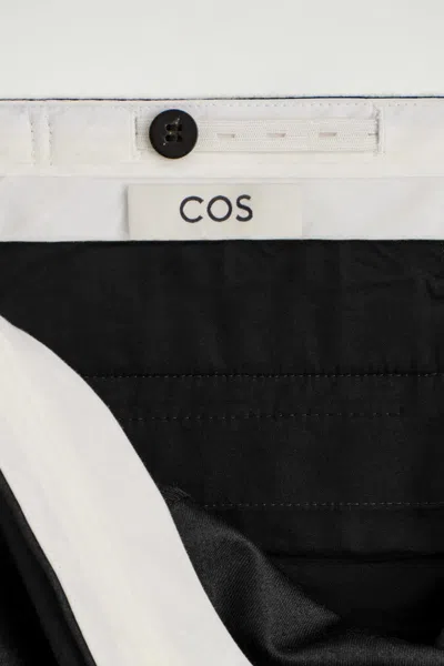 Cos Pantaloni In Flanella Di Lana A Gamba Dritta In Black