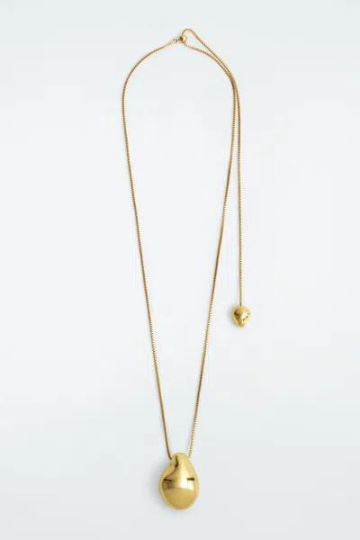 Cos Pebble Pendant Necklace In Gold