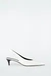 Cos Perforated Leather Slingback Heels In White