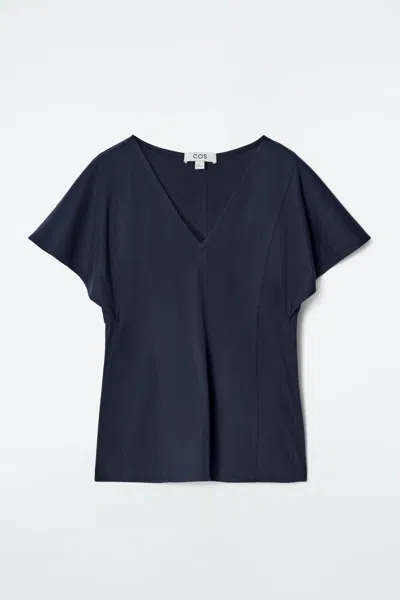Cos Petal-sleeve Cotton Top