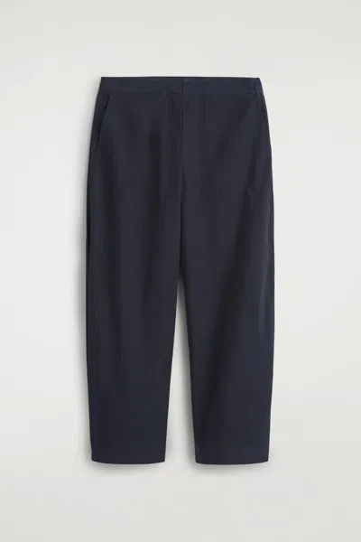 Cos Pima Cotton Barrel-leg Pants In Black