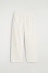 Cos Pima Cotton Barrel-leg Pants In White