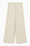 Cos Pinstriped Wide-leg Trousers In Beige In Beige