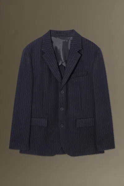 Cos Pinstriped Wool Blazer - Regular In Blue