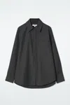 Cos Pinstriped Wool Shirt In Grey