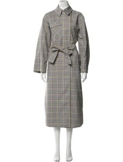 Pre-owned Cos Plaid Print Trench Coat In Multi
